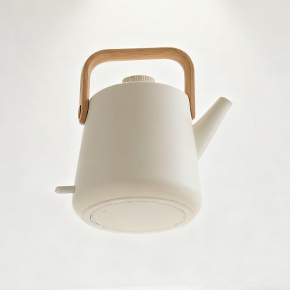 Nowoczesny ceramiczny czajnik elektryczny z drewnianą rączką