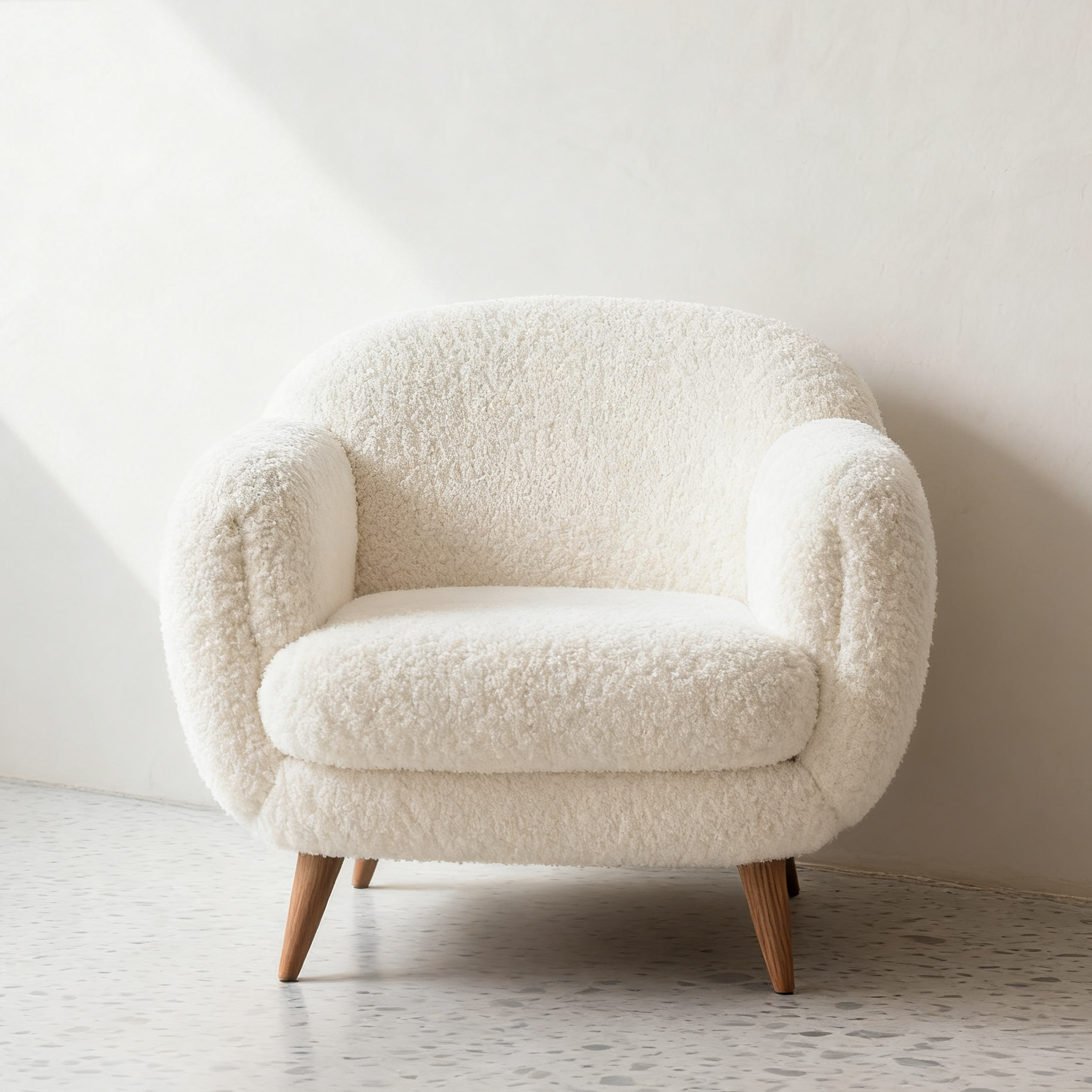 Fotel wypoczynkowy ze skóry jagnięcej