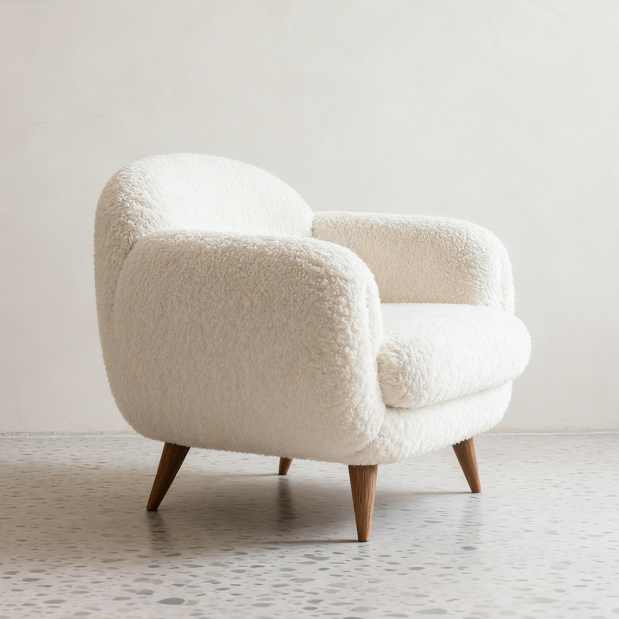 Fotel wypoczynkowy ze skóry jagnięcej