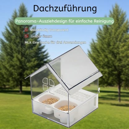 Transparente Vogelvilla Futter- und Wasserspender