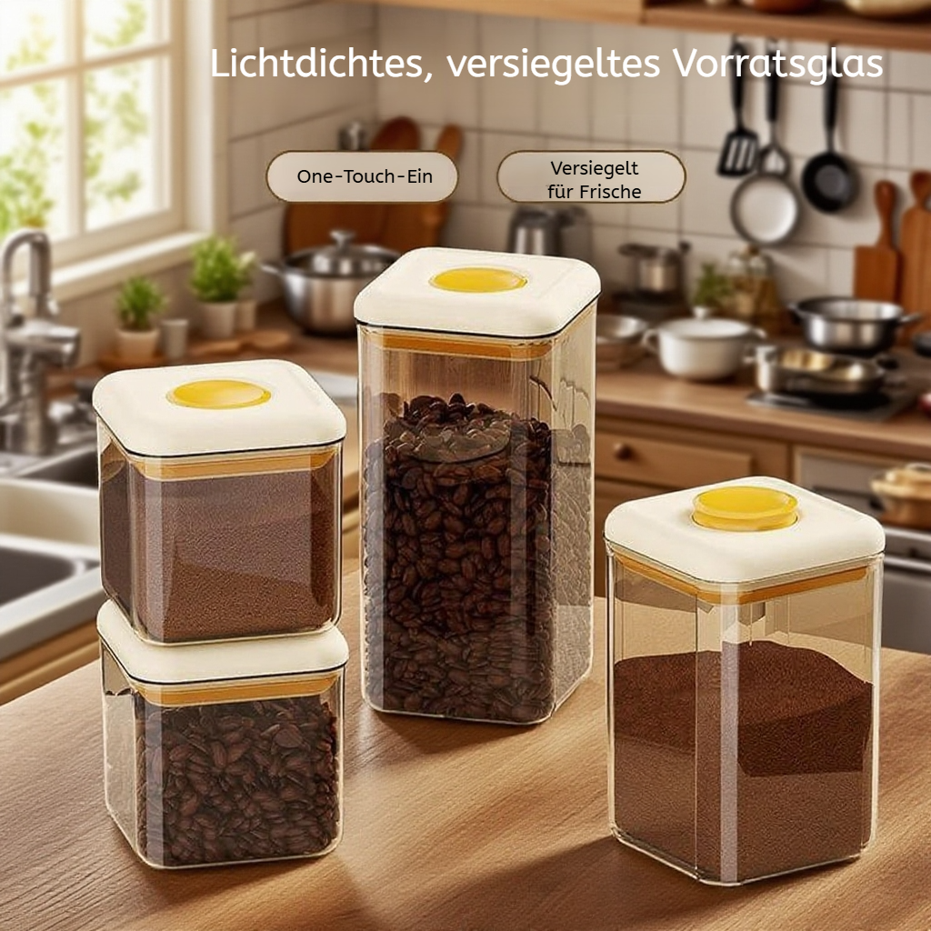 Vakuum-Vorratsdose für Getreide mit Druckknopf, luftdicht und feuchtigkeitsbeständig