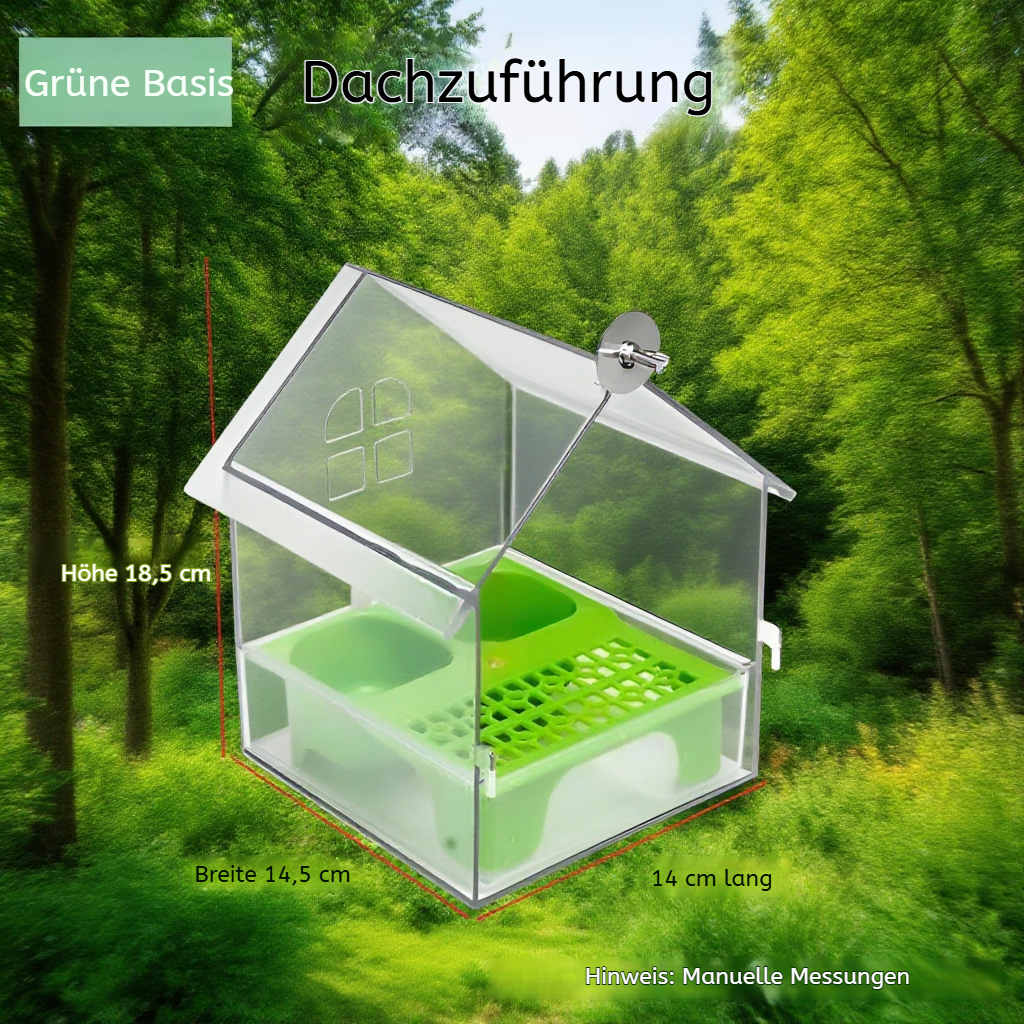 Transparente Vogelvilla Futter- und Wasserspender