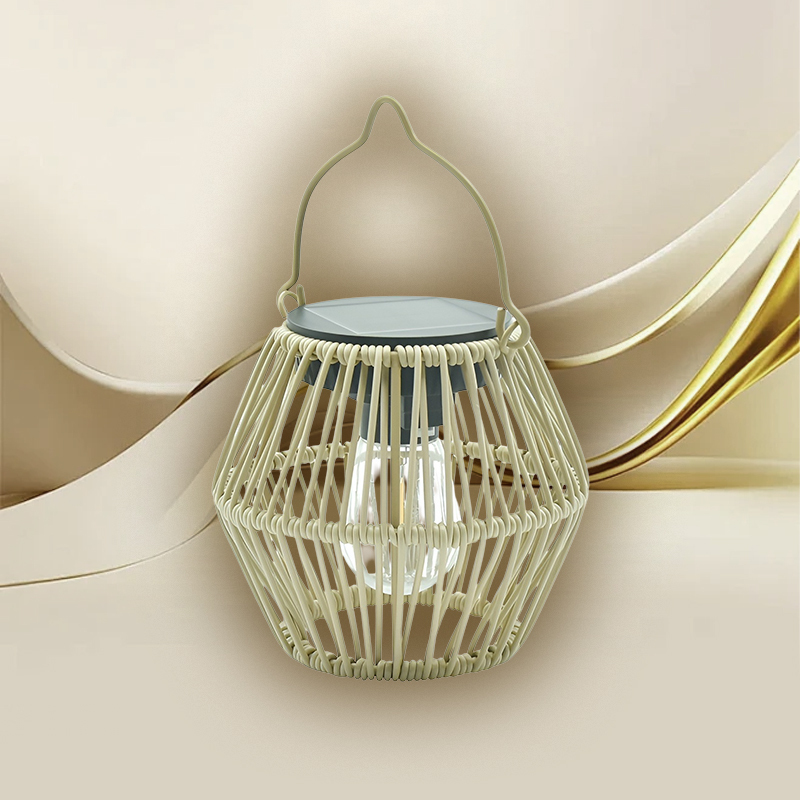  Solar Gartenlaterne aus Bambus, tragbare Handlaterne