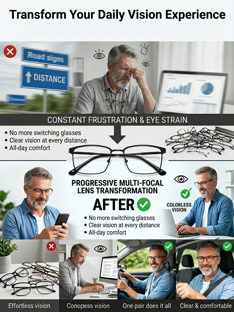 ✨<1 Pair Fits All: +100 to +1000 Corrective Power> German-Engineered Auto-Focus: Crystal Clear Vision in 60ms with Aerospace Titanium! ✨