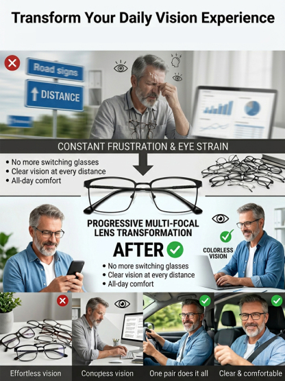 ✨<1 Pair Fits All: +100 to +1000 Corrective Power> German-Engineered Auto-Focus: Crystal Clear Vision in 60ms with Aerospace Titanium! ✨