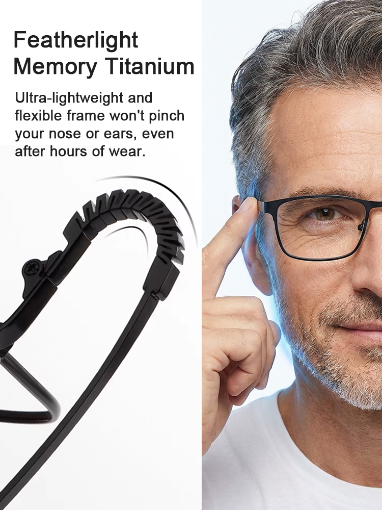 ✨<1 Pair Fits All: +100 to +1000 Corrective Power> German-Engineered Auto-Focus: Crystal Clear Vision in 60ms with Aerospace Titanium! ✨