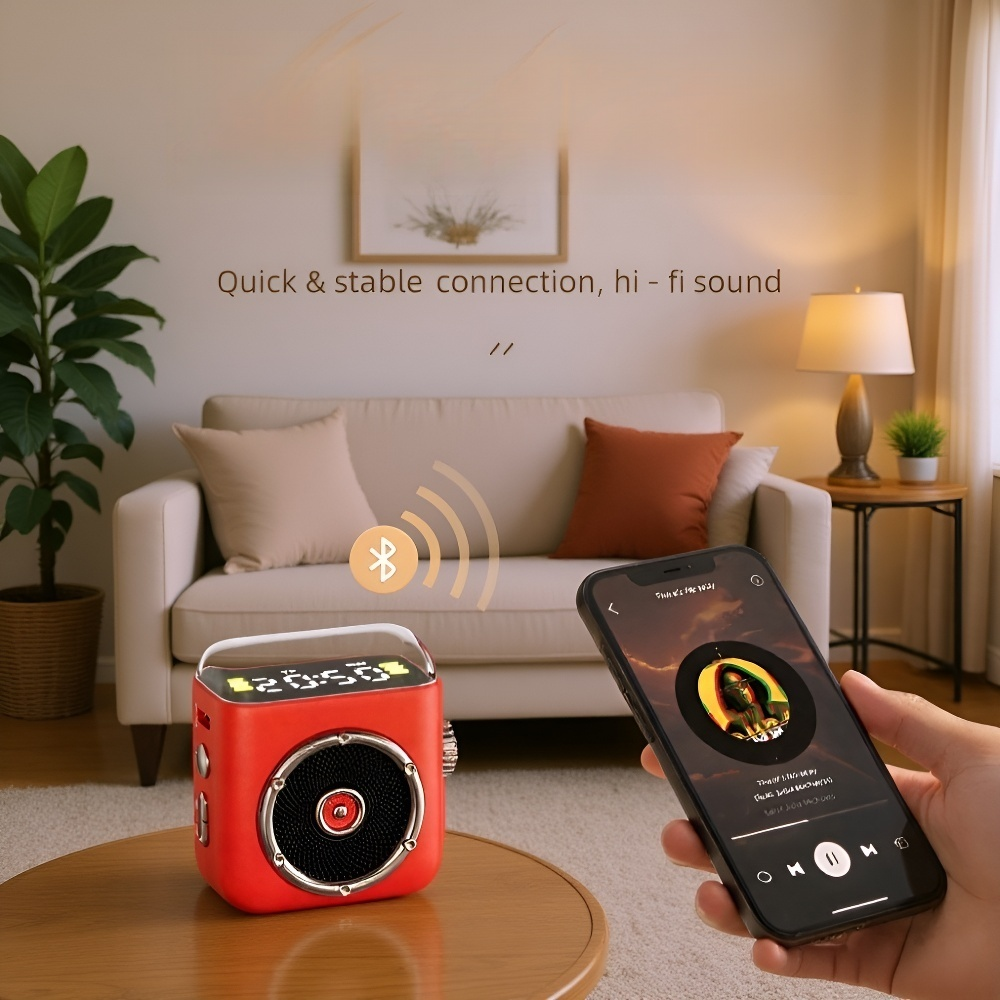 Retro Mini Magnetic Bluetooth Speaker with Clip