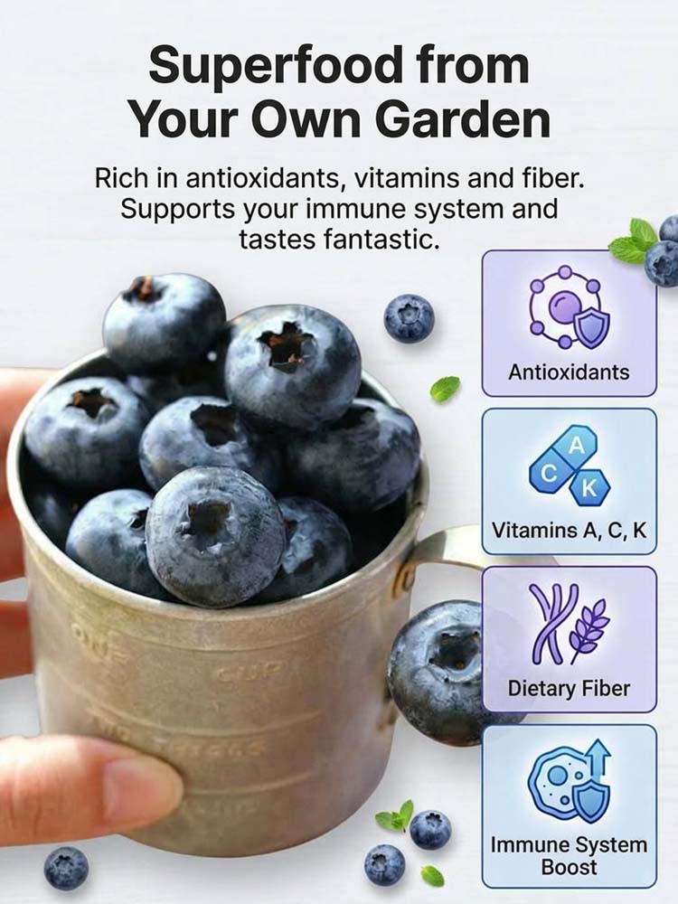 🫐【No fruit, full refund】Duke Blueberry Sapling - XXL Jumbo Fruit, High Yield, Ideal for Garden or Potted Planting