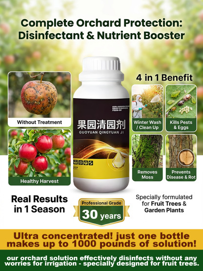 [One Bottle Makes 1,000 lbs of Solution] Professional-Grade Highly Concentrated Plant & Orchard Cleaner | One Spray, Long-Lasting Protection