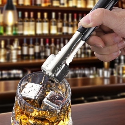 Edelstahl Eiswürfelzange, Lebensmittelszange für Zuckerwürfel und Eis