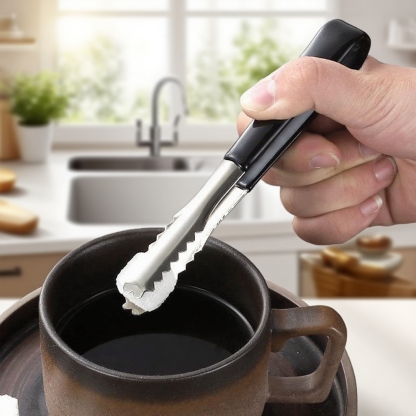 Edelstahl Eiswürfelzange, Lebensmittelszange für Zuckerwürfel und Eis