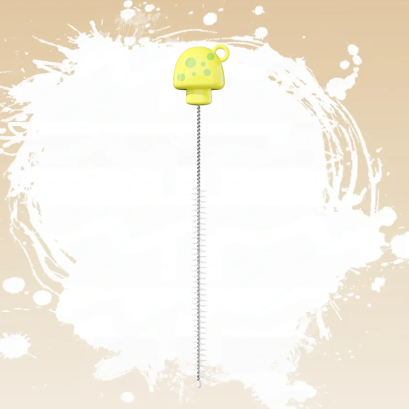  Duale Herz-Tassenbürste, Flaschen- und Strohhalmbürste, Pilzförmige Baby-Reinigungsbürste