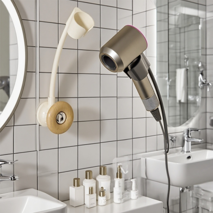 Multifunktionaler Badezimmer Haartrockner-Halter und Organizer