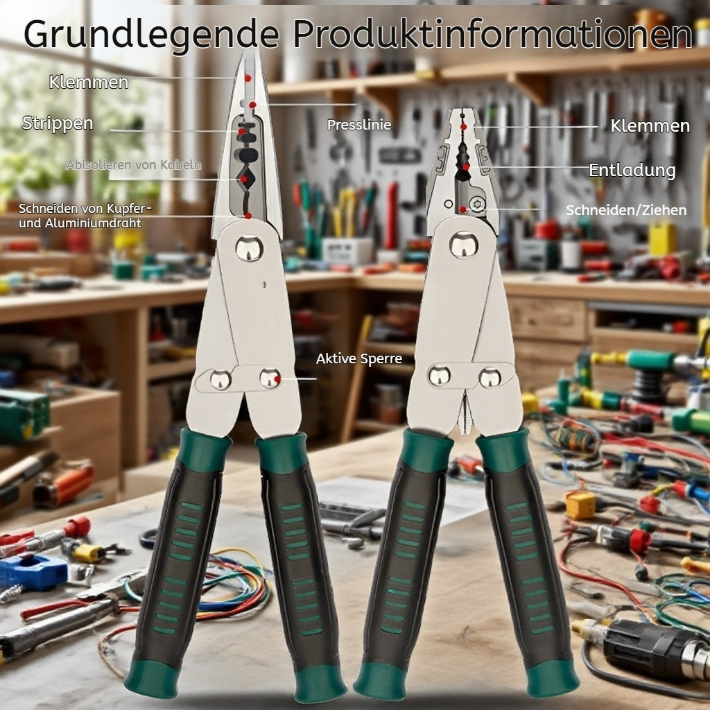 Stahl-Drahtzange zweifarbig multifunktional verformbar doppelt verwendbar