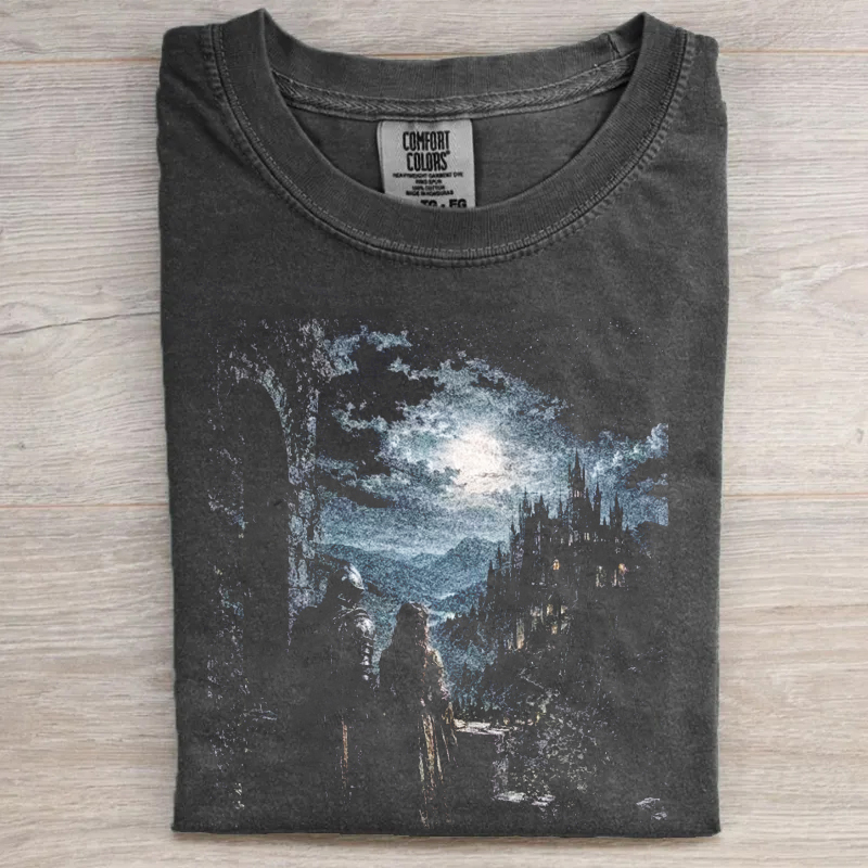 Moonlit Fantasy Castle T-shirt