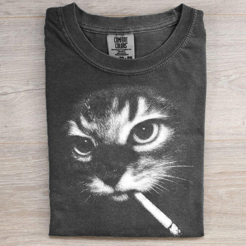 Funny Smoking Cat Meme T-shirt