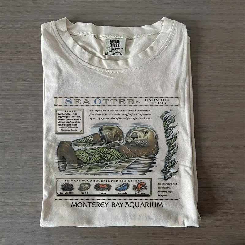 Vintage Sea Otters Monterey Bay Aquarium T-shirt