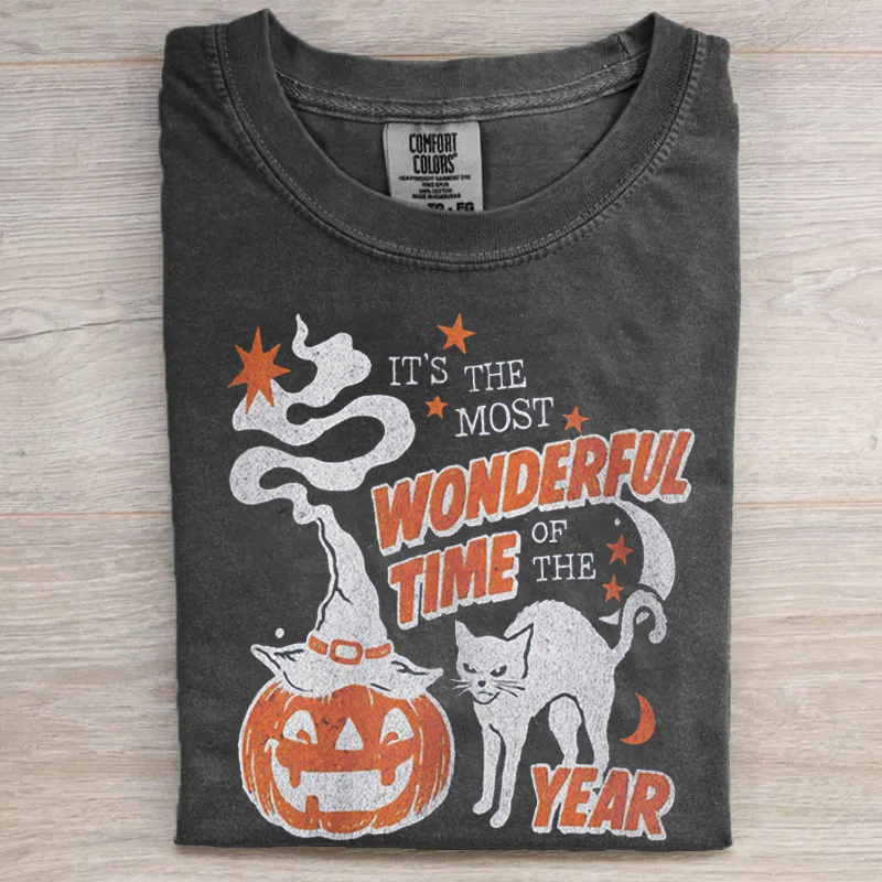 Vintage Halloween 90s Spooky Black Cat T-shirt
