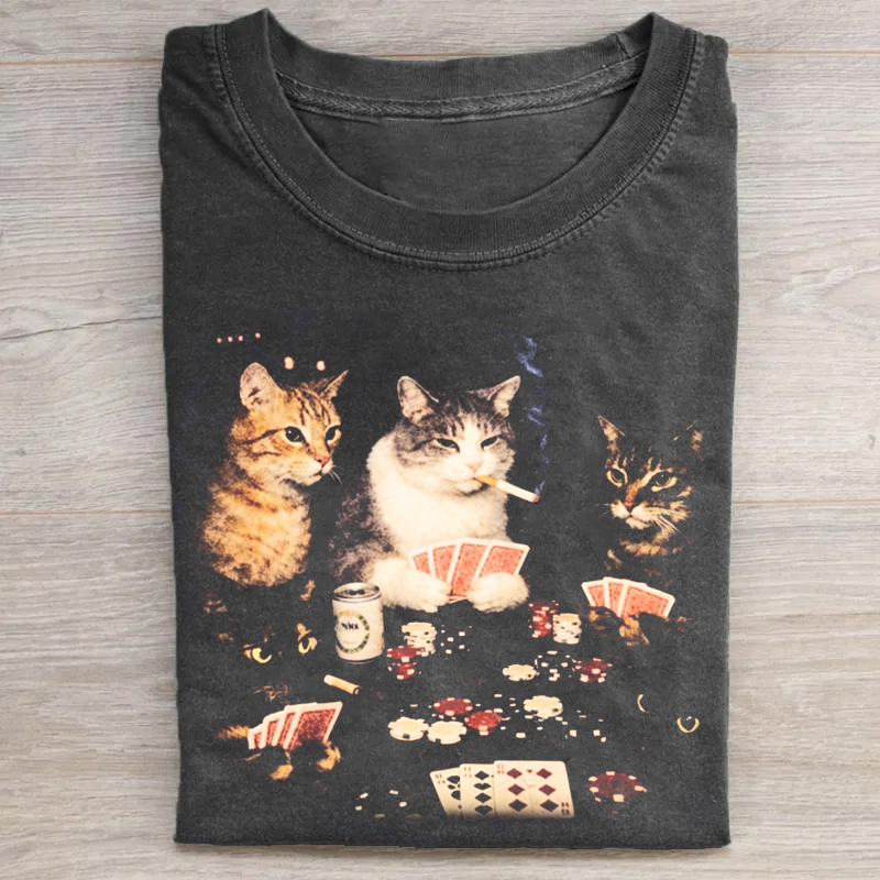 Poker Cats Vintage T-shirt