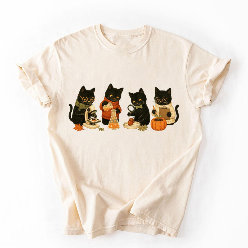 Cute Black Cats Biology Fall T-shirt