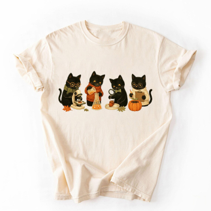 Cute Black Cats Biology Fall T-shirt
