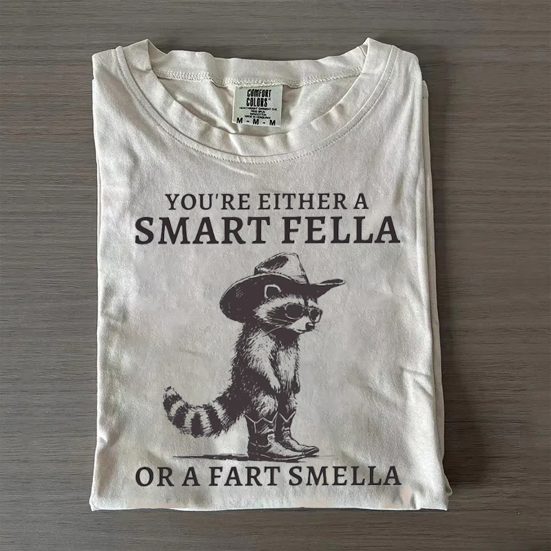 Retro Smart Fella Raccoon 90s  T-Shirt