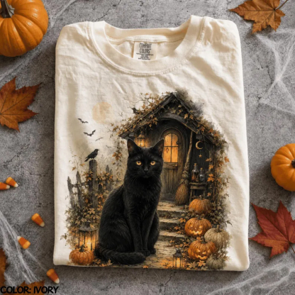 Black Cat Halloween T-shirt