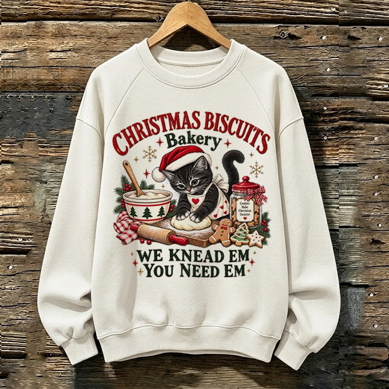 Christmas Biscuits Bakery Cat Sweatshirt