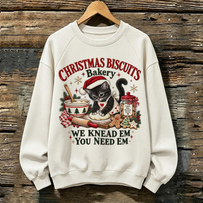 Christmas Biscuits Bakery Cat Sweatshirt