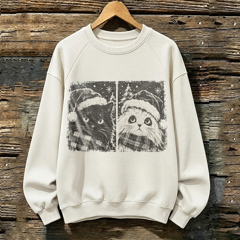 Vintage Christmas Cat Sweatshirt
