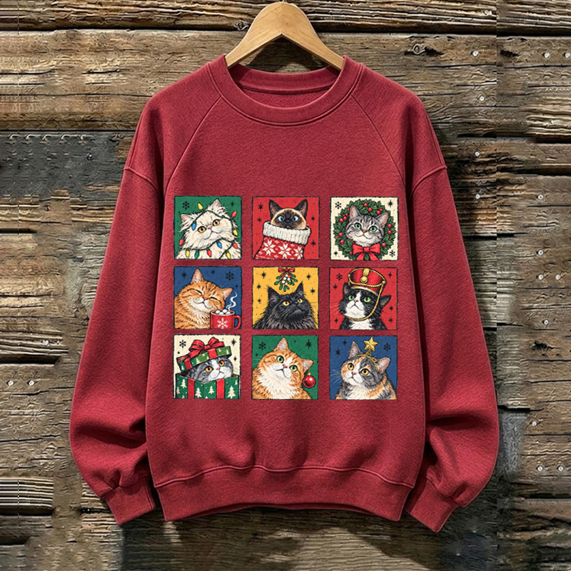 Christmas Holiday Cat Sweatshirt