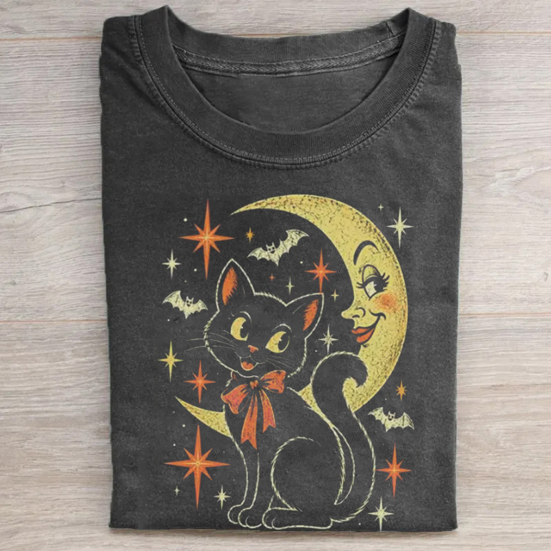 Black Cat Halloween T-shirt