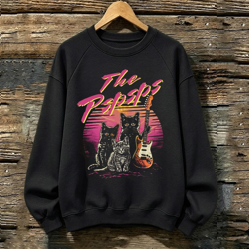 Funny Retro Cat Band Sweatshirt