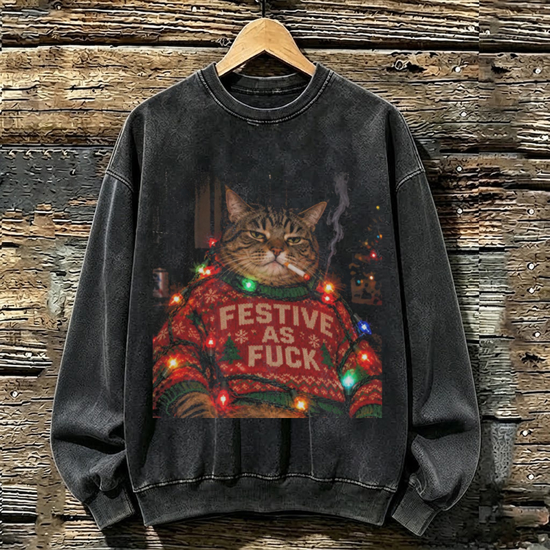 Funny Christmas Cat Sweatshirt
