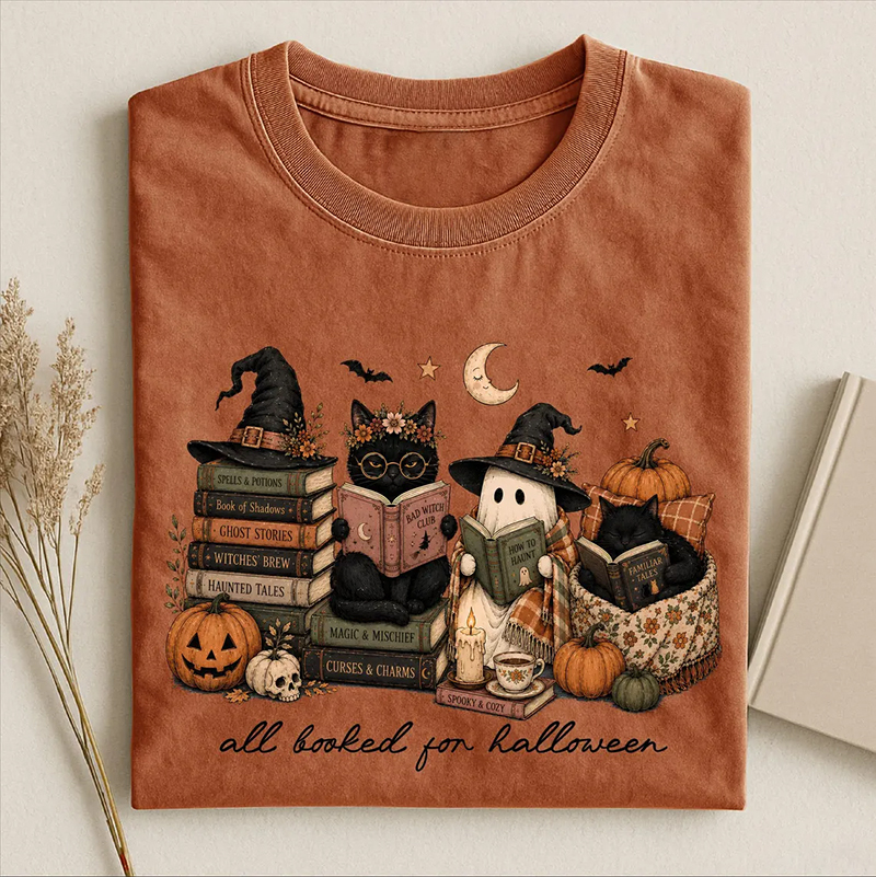 All Booked For Halloween T-Shirt