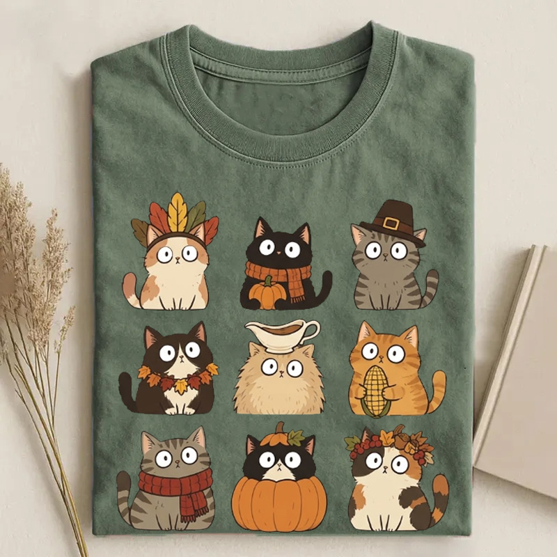 Cute Fall Cat T-shirt
