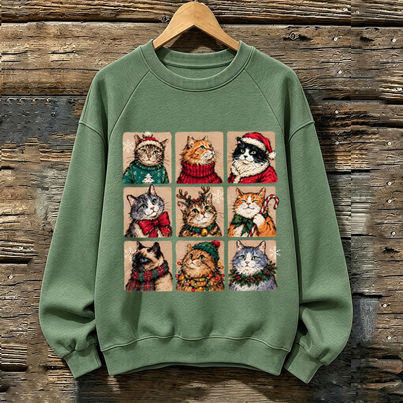 Vintage Christmas Cats Sweatshirt