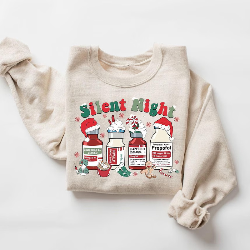 Silent Night Christmas Nurse Sweatshirt