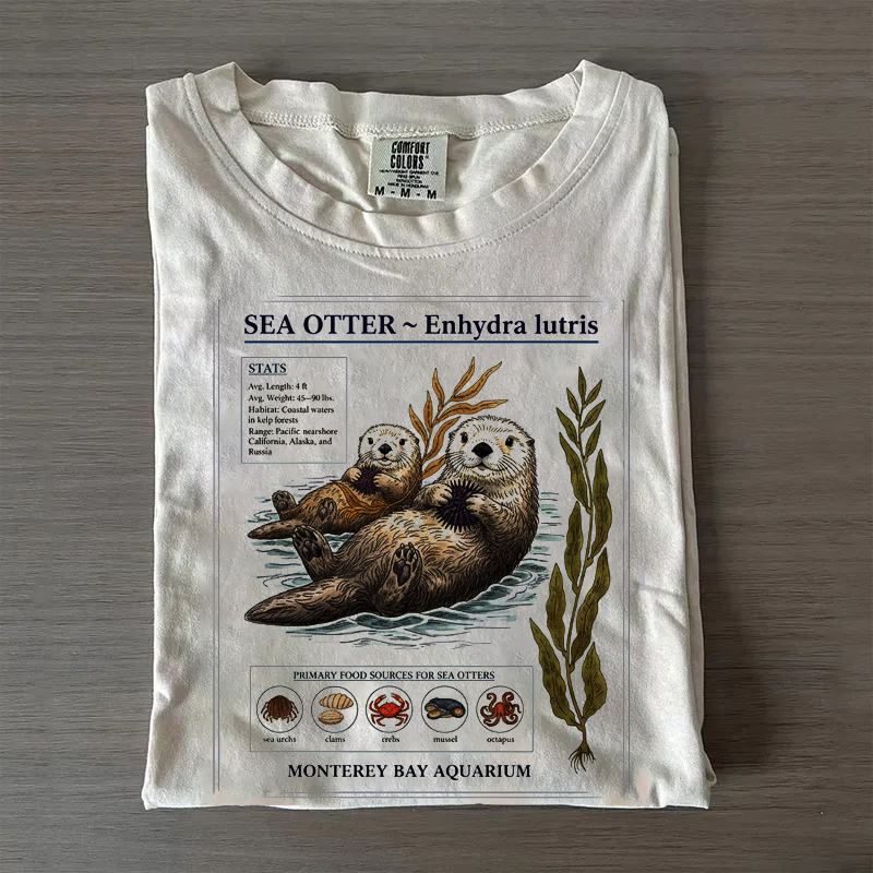 Vintage Sea Otters Monterey Bay Aquarium T-shirt