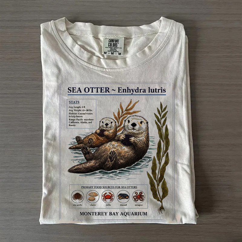 Vintage Sea Otters Monterey Bay Aquarium T-shirt