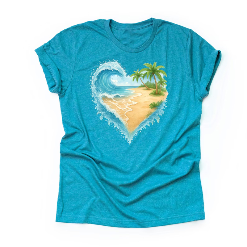 Heart-Shaped Ocean Beach T-shirt