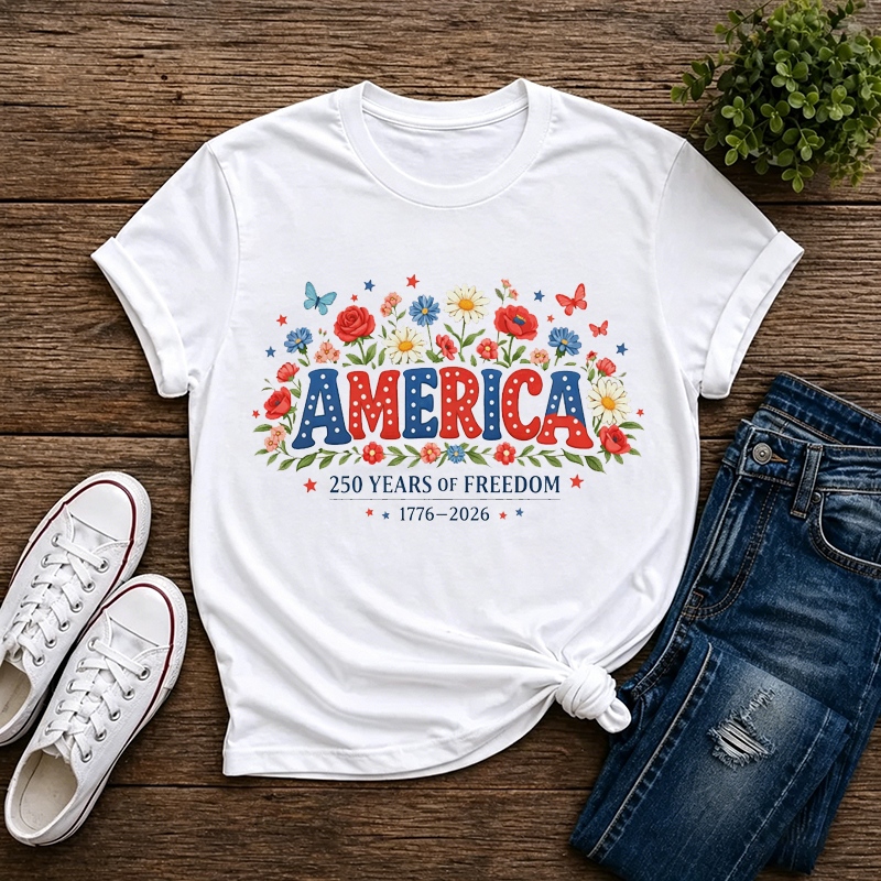1776 2026 Land Of The Free Patriotic T-shirt