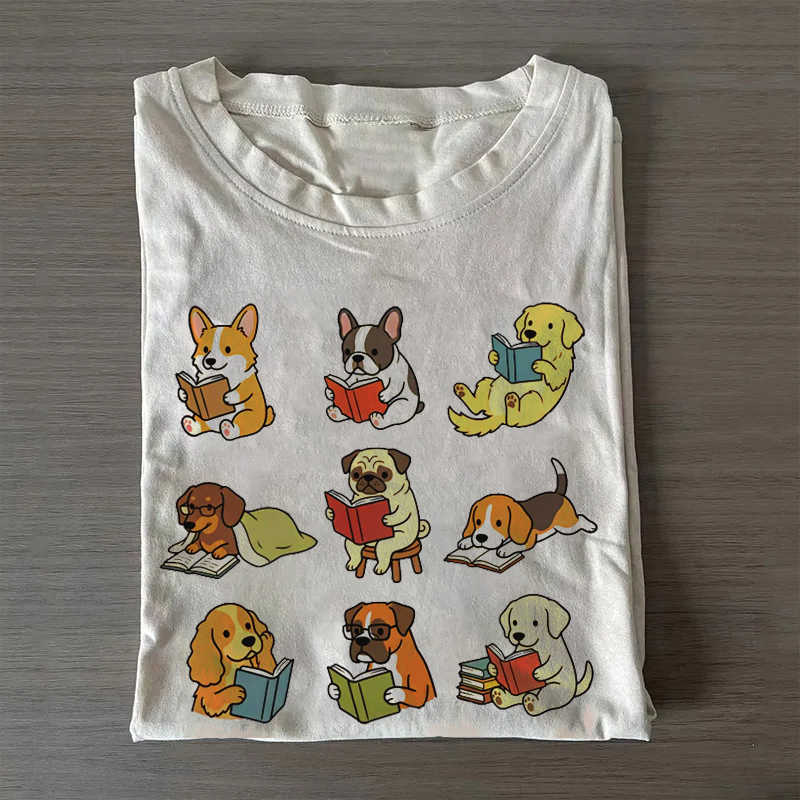 Funny Dog Reading T-Shirt