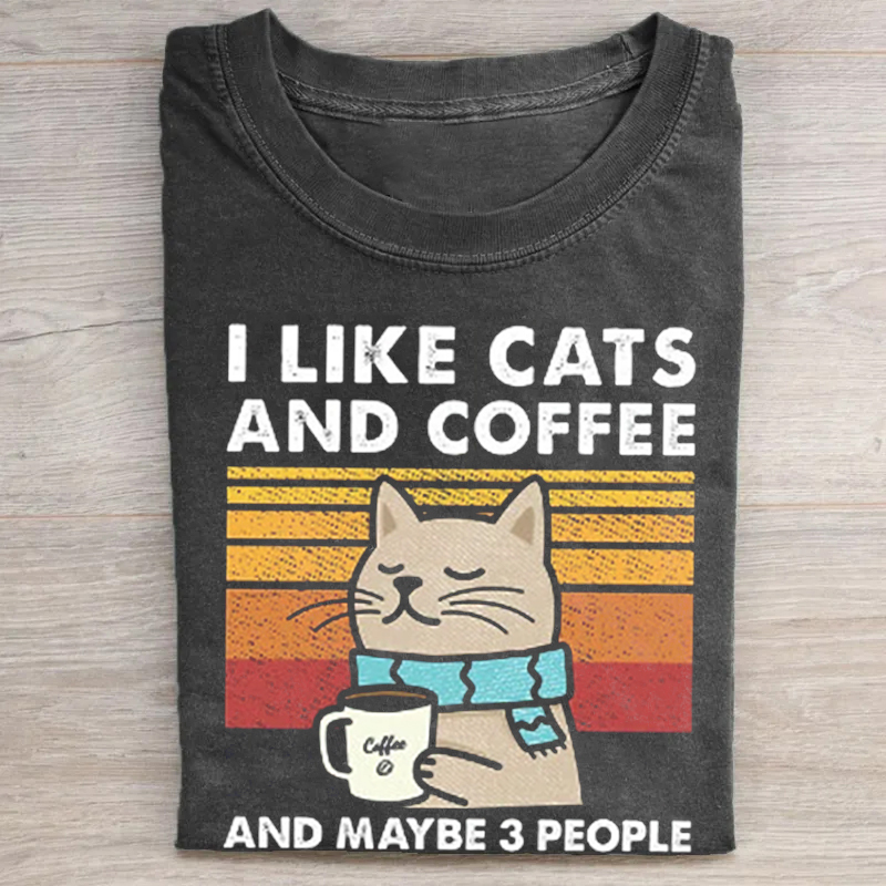 I Like Cats And Coffee T-shirt