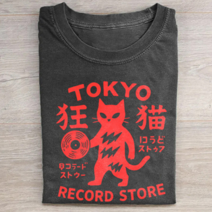 Tokyo Record Store Cat T-shirt