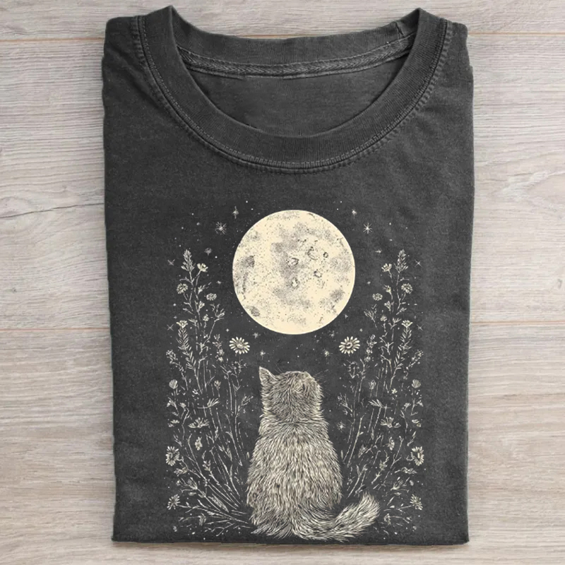 Celestial Cat Moon T-Shirt