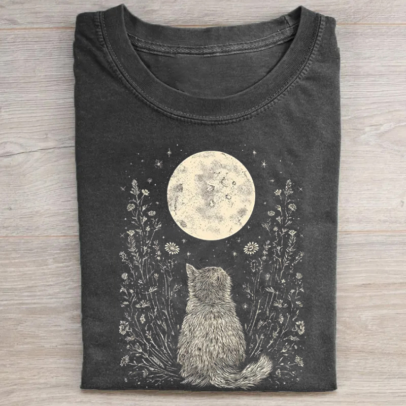Celestial Cat Moon T-Shirt