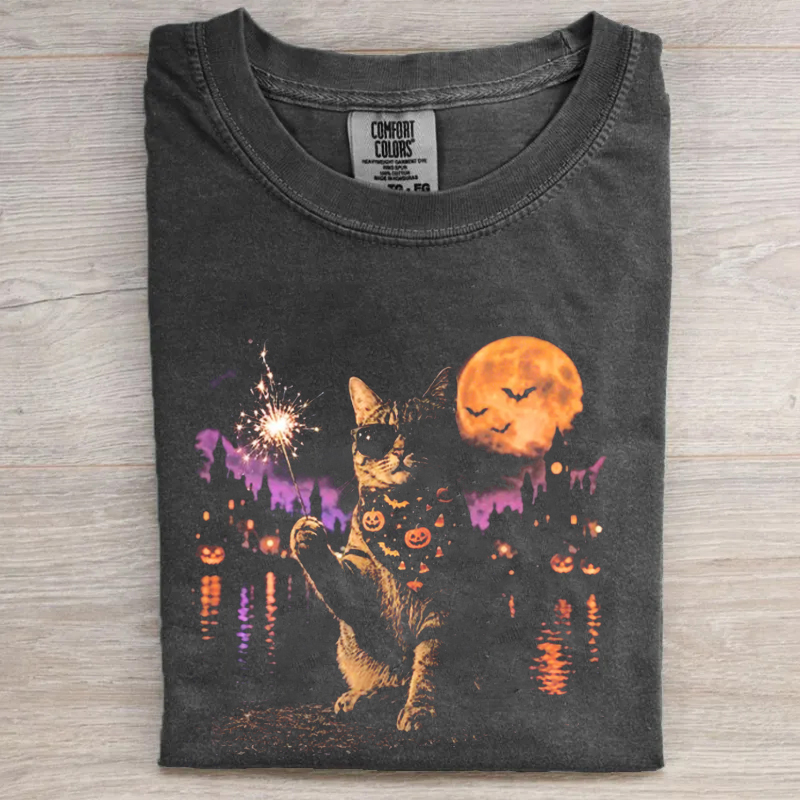 Witch Cat Halloween T-Shirt