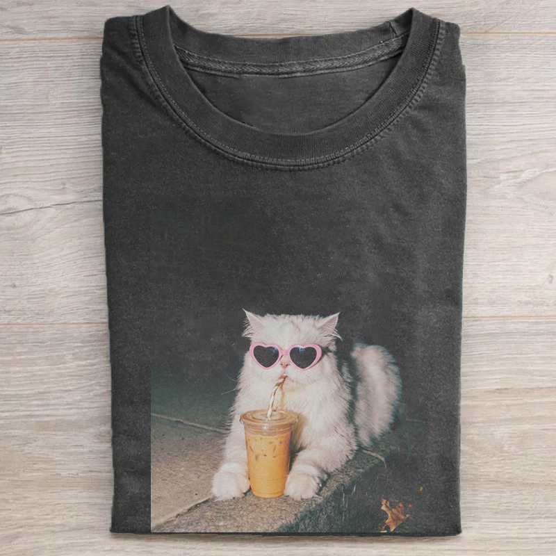Iced Coffee Cat Mom T-shirt