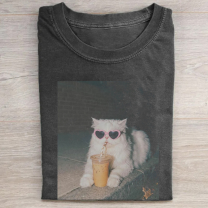 Iced Coffee Cat Mom T-shirt